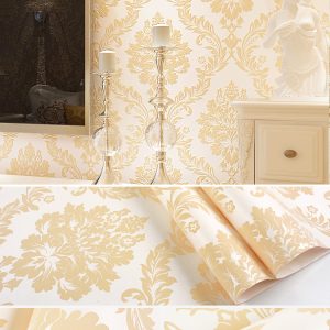 Mold-Proof Non-Woven Wallpaper With Floral Damask 33796