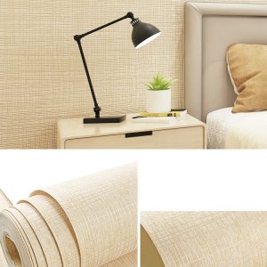 Non-Woven Beige Plain Textured Wallpaper 65192