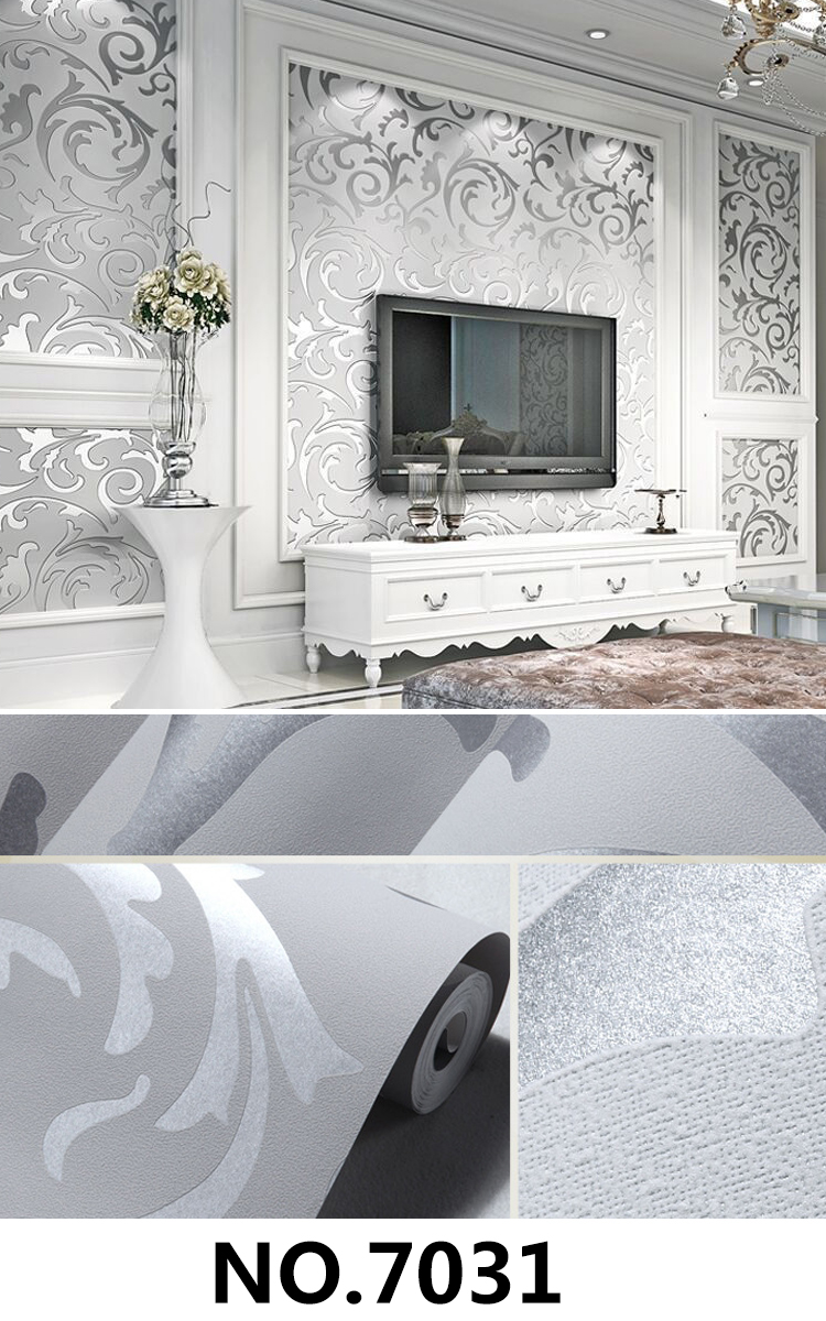 non woven 1_页面_25 Large Flower Non-Woven Wallpaper With Sliver Damask Style 7031