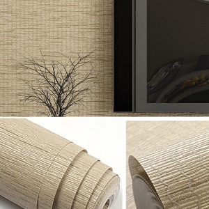 Brown Plain Textured Non-Woven Wallpaper 18022