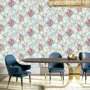 Cyrus Blue Floral Wallpaper