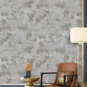 Artisitic Light Gray Wallpaper With Vintage Distressed Style BL1116