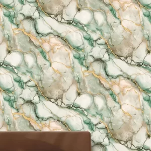 Elegant Marble Wall Wallpaper With Intricate Patterns 62103
