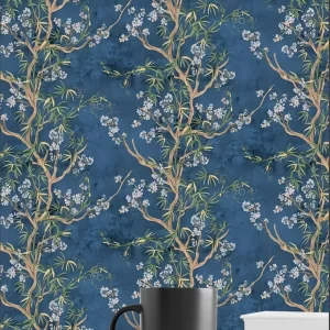 Elegant Floral Wallpaper With Intricate Tree And Flowers 62145