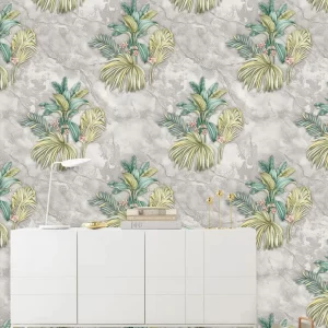 Tropical Inspired Wallpaper With Botanical Pattern 62134