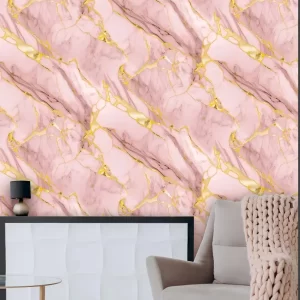 Lavender Marble Wallpaper Gold Veins On Soft Purple 62024