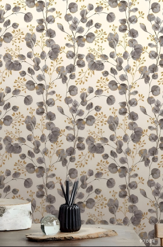 MOJITO3_06(1)(1) Botanical Printed Wallpaper 53cm Roll Leaf Design for Home 97034