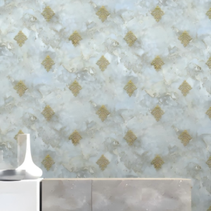 Light Blue Damask Wallpaper For Feature Wall 97024