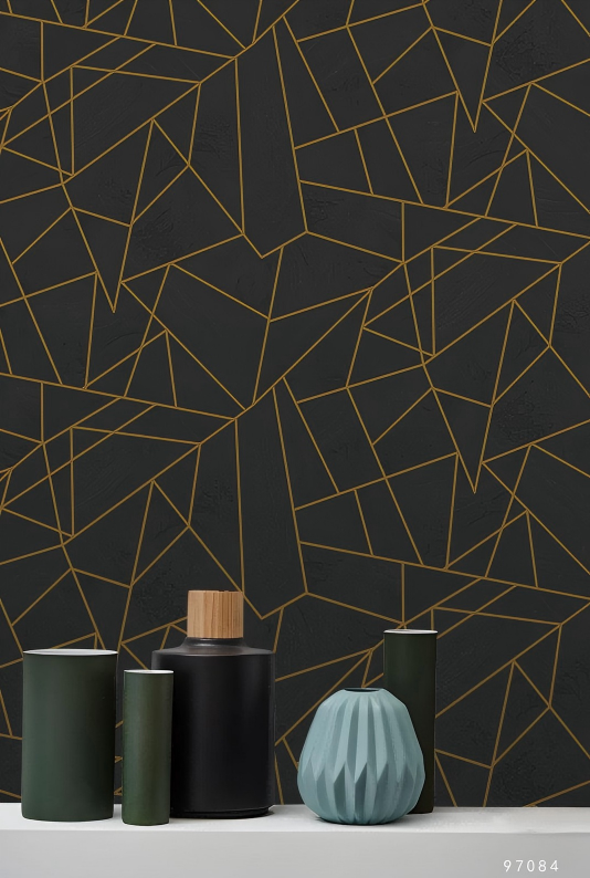 MOJITO3_12(1) Black Apex Geometric Wallpaper Royalty 97084