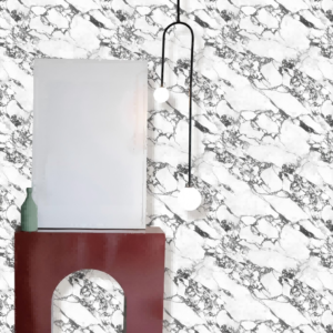Marble-Effect White Wallpaper With Bold Black Veins MC4061