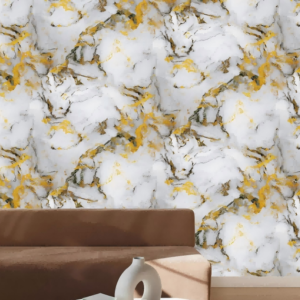 Opulent Marble-Effect Wallpaper With Gold Veining TB1043
