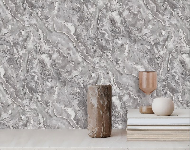 Nature1_17(1)(1) Gray-White Marbled Wallpaper Subtle Sophistication TB1144