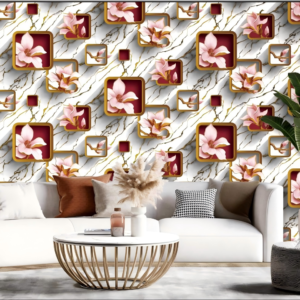 Modern Wallpaper 3D Floral Leaves