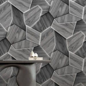 3D Geometric Wood Wallpaper Modern Irregular Patterned 12072