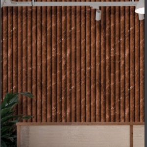 Marble-Veined Wooden Wallpaper With Srtip Accents W1023