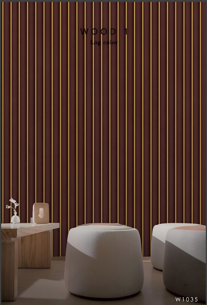 Wood 1_04(1) Elegant Dark Wallpaper With Vertical Gold Lines W1035