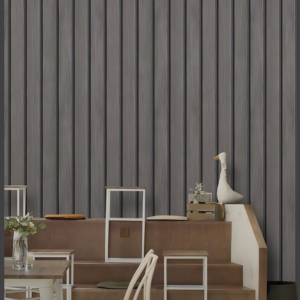 Modern Gray Wallpaper With Vertical Wood Textures W1046