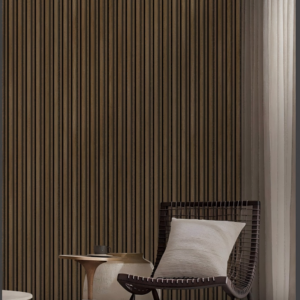 Vertical Linear Wallpaper With Striped Wood Texture W1056