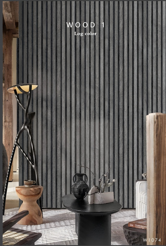 Wood 1_08(1) Sophisticated Dark Wallpaper With Wood Patterned Verical Lines W1074
