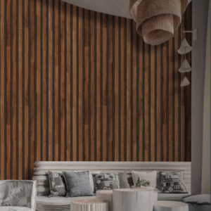 Rustic Wood Wallpaper With Vertical Striped For Cozy Spaces W1083