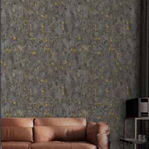 Textured Marble Wallpaper Black Background With Yellow Flecks W1096
