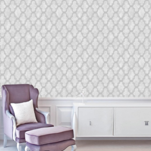 Gradient Blue Wallpaper With Geometric Quatrefoil Patterned 61061