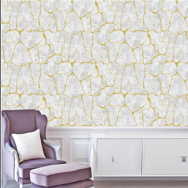 54a4a1689b79698271421c5f5aaa518d Artisitic Fracture Wallpaper With Gold Veined Crackle Texture 61121
