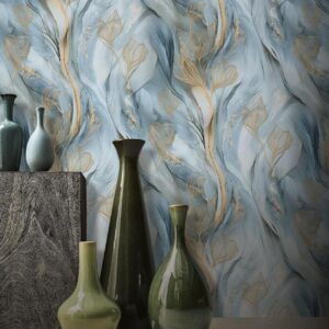 Marble Wallpaper with Gold Leaf