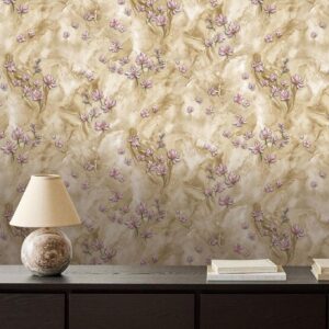 Floral Marble Wallpaper
