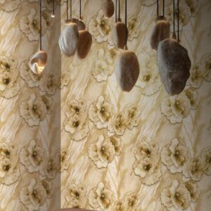 3D Embossed Flower Wallpaper