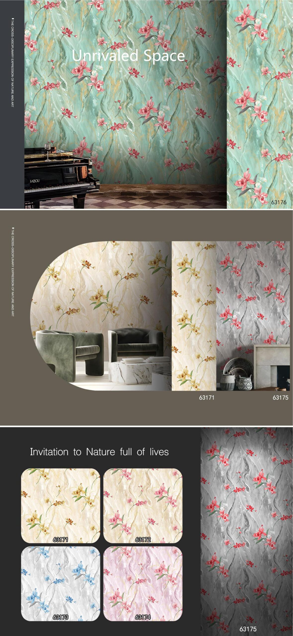 Orchid Floral Wallcovering