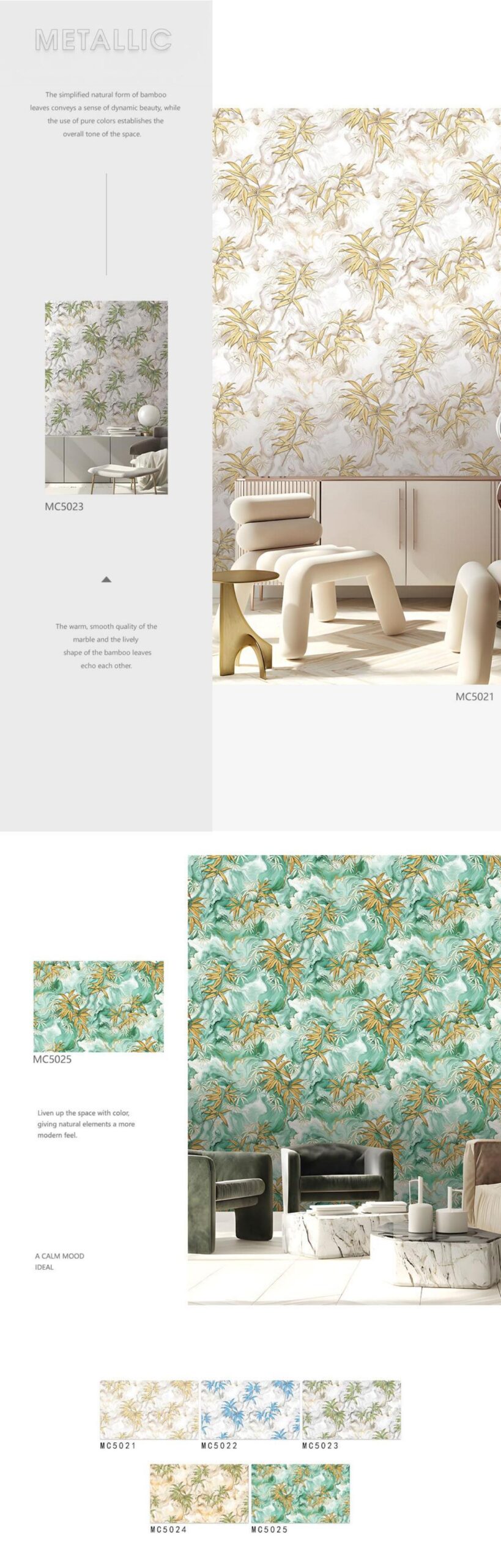 Marble Wallpaper with Leaf