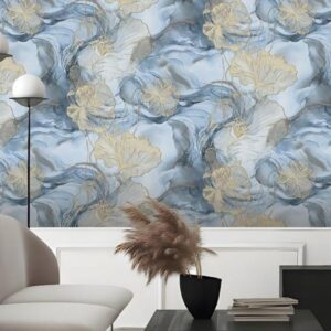 Gold Floral Wallpaper