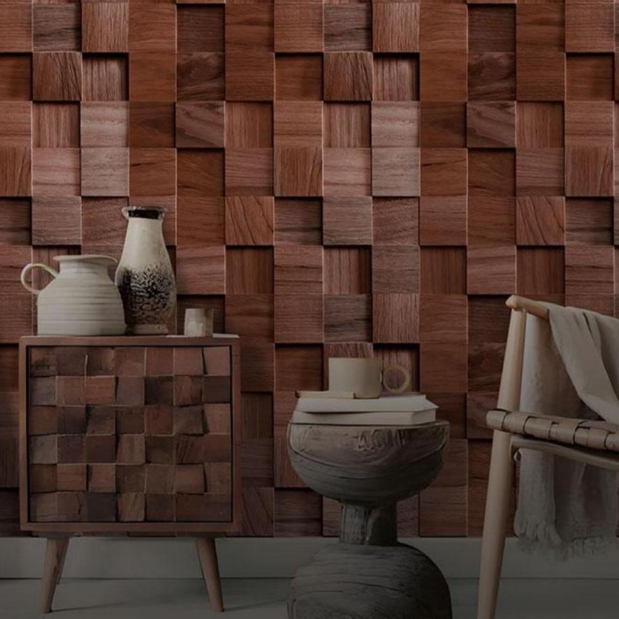 TT1023 Wood Block Wallpaper