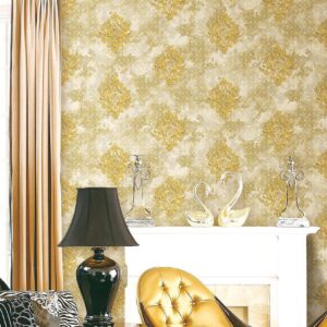 Vintage Gold Damask Wallpaper