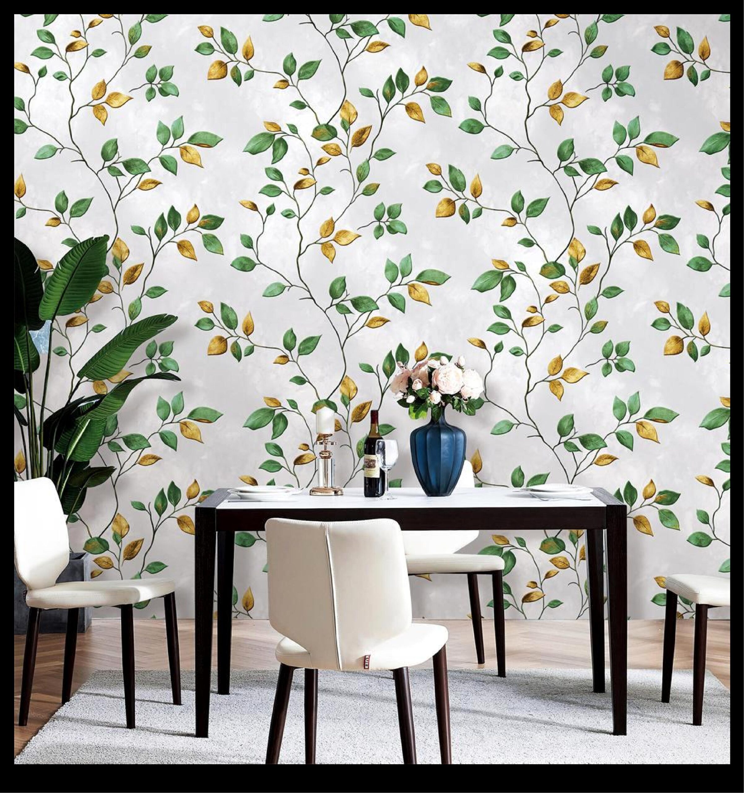 Botanical Leaf Wallpaper