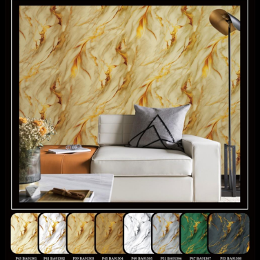 PVC Marble Wallpaper Golden And Brown BA91303