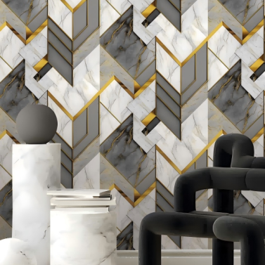 Intelligent Geometric Wallpaper With Polygon Pattern 97063